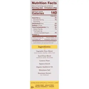 Simple Mills Veggie Pita Crackers, Himalayan Salt - Gluten Free, Vegan, Healthy Snacks, Paleo Friendly, 4.25 Ounce (Pack of 1)