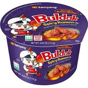 Samyang Buldak Sweet & Spicy Korean Chicken Ramen Instant Soup 4.05 OZ (115g) - New Flavor with Artificial Spicy Chicken Flavor - Food Beef