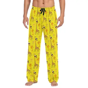 Giraffe Print Pajama Pants – Fun Graphic, Relaxed Fit Lounge Pants