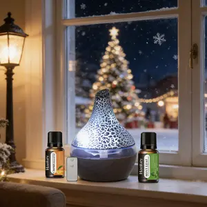 Portable 300ML USB Essential Oil Diffuser with 7 LED Colors Quiet Operation Auto Shut-Off for Desk Travel Aromatherapy Fragrance Humidifier Eco-Friendly Non-Toxic PP Material