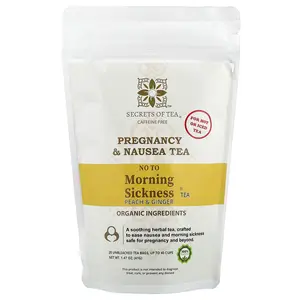 Secrets of Tea No To Morning Sickness® Tea, Peach & Ginger, Caffeine Free, 20 Unbleached Tea Bags, 1.47 oz (41 g)
