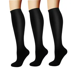3-pair pack of black multi-color compression socks