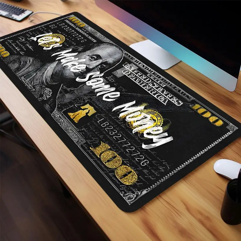 Creative Money Print Extended Mouse Pad, Rectangle Non-slip Gaming Mouse Pad, Office Desk Keyboard Pad For Home Office Desk