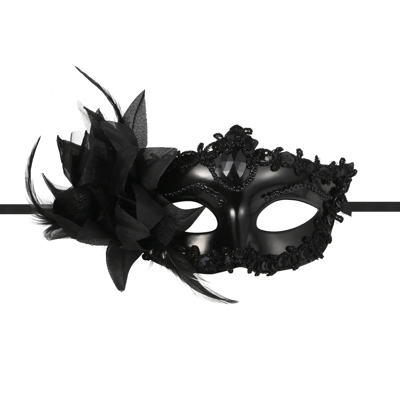 OIDEA Women's Stylish Masks Print Half-Face Venetian Masquerade Mask - Lace Flower Design, Lightweight Plastic, Adjustable Comfortable Fit, Dance & Halloween Party Accessory, Festive Supplies Gift