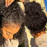 Female Human Hair 360 Transparent Lace Frontal Wig - Kinky Coily, Adjustable Invisi Strap, Snug Fit, Bleach Knots, Pre-Cut Lace, Glueless - Ideal for Wedding, Gift Use, Party