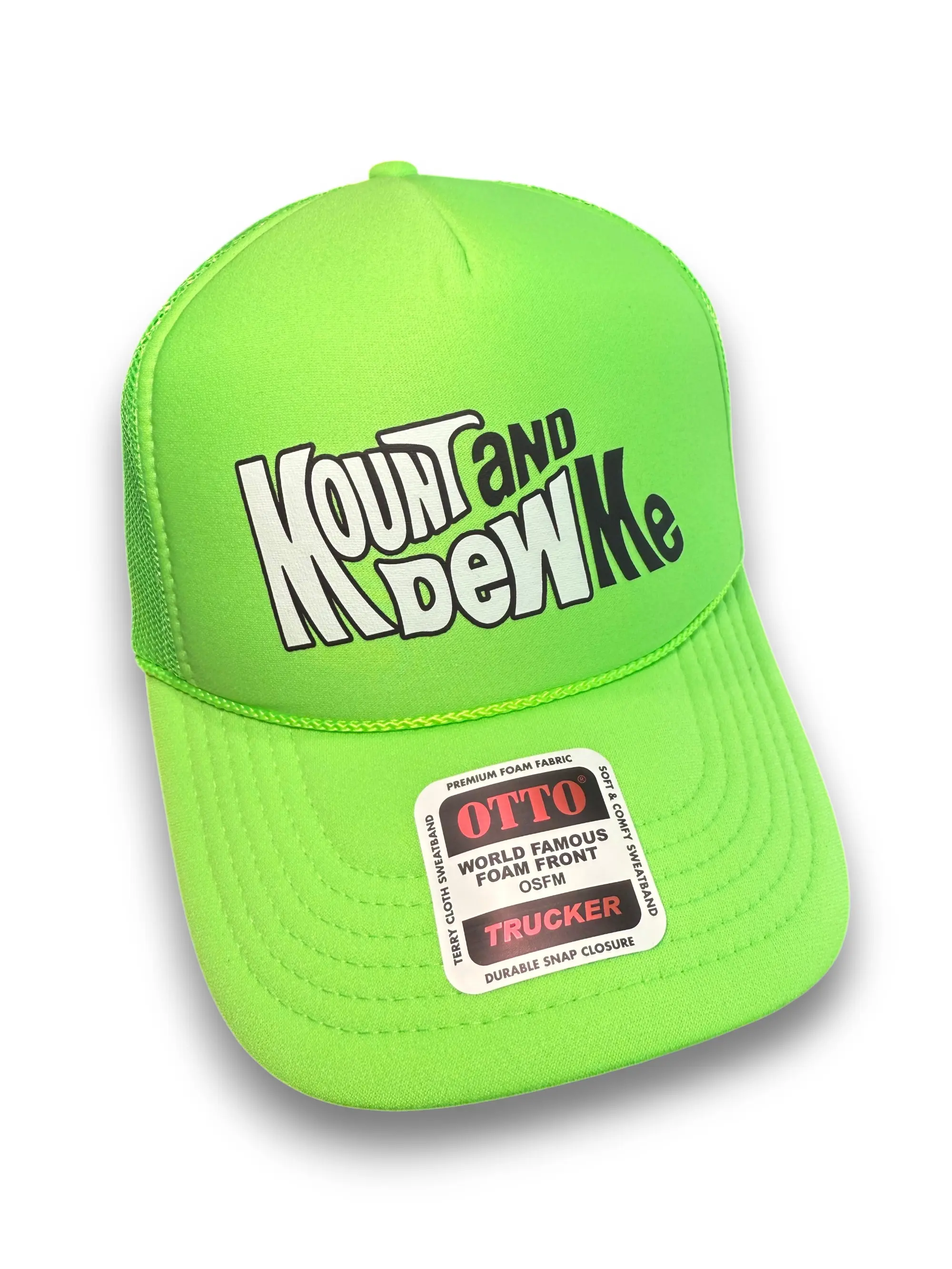 Mount and Dew Me | Funny Neon Green Men's and Women's Party Trucker Hat