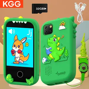 Kids Puzzle Toy Small Phone, Cute Cartoon W5 Smart Mini Toy Phone Optional 32GB Large Memory Card, Supports Video, Music, Camera, Recording, Flashlight, Student Habit Tracking, 18 Puzzle Games, e-Book, Abc Word Learning, Education Tools For Boys Girls
