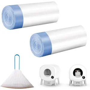 40-Pack Heavy Duty Cat Litter Box Liners for Fsitego & Fumoi Self-Cleaning Litter Boxes, Extra Thick Automatic Litter Box Bags, with Drawstring and Leakproof Cat Litter Bags Receptacle Bag