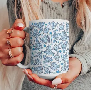 Floral Penis Mug Hidden Cup, Funny Adult Humor Sexy Coffee Mug, Naughty but Classy Gag Gift for Her Bestie Wife Coworker 11oz/15oz