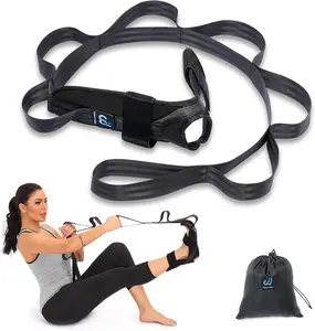 Foot and  Stretcher for Plantar Fasciitis, Achilles , Heel Spurs, Drop Foot. Yoga Stretching Strap for , Thigh and  (Black)