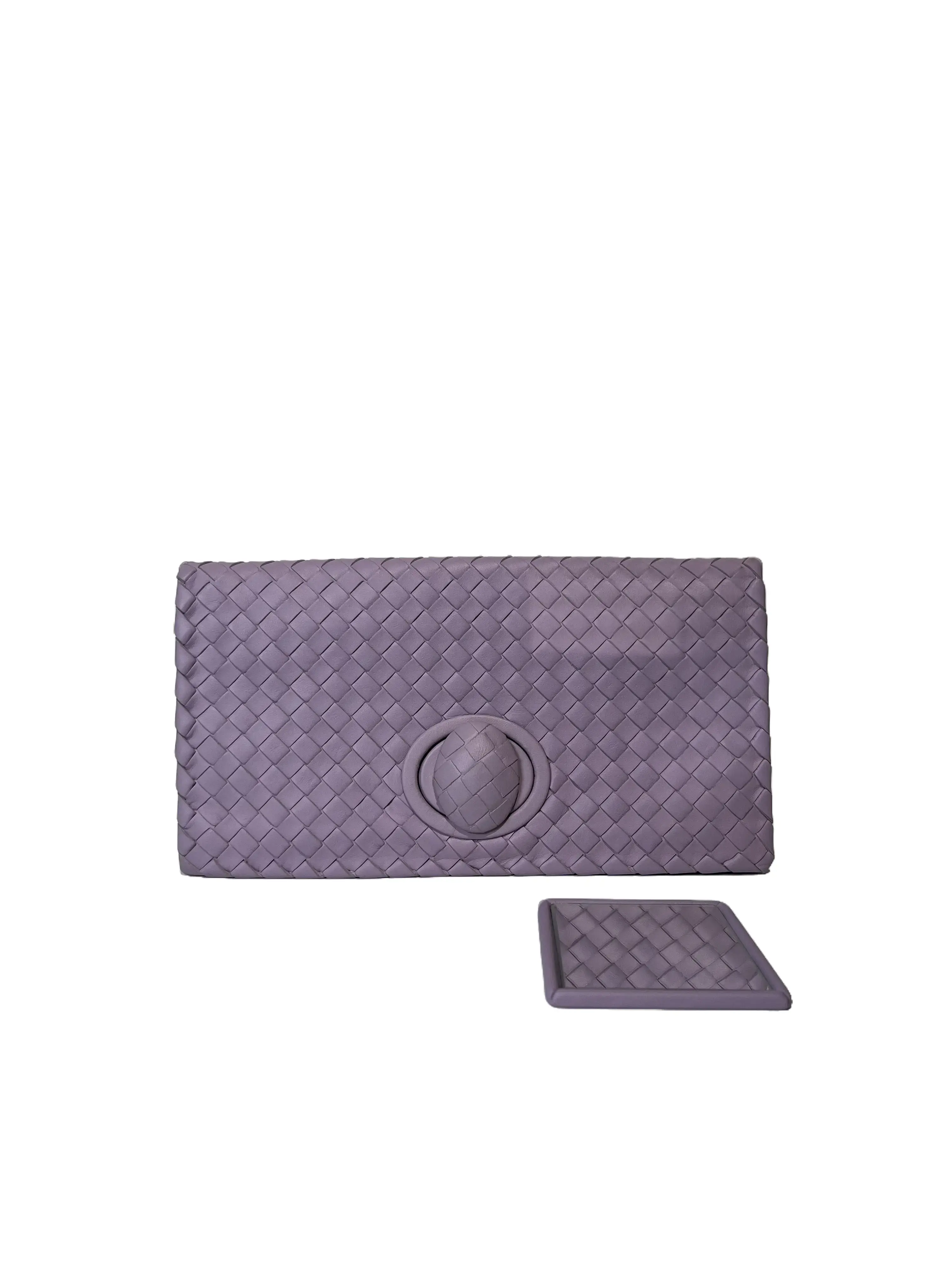 Pre-owned BOTTEGA VENETA Intrecciato Leather Flap Clutch