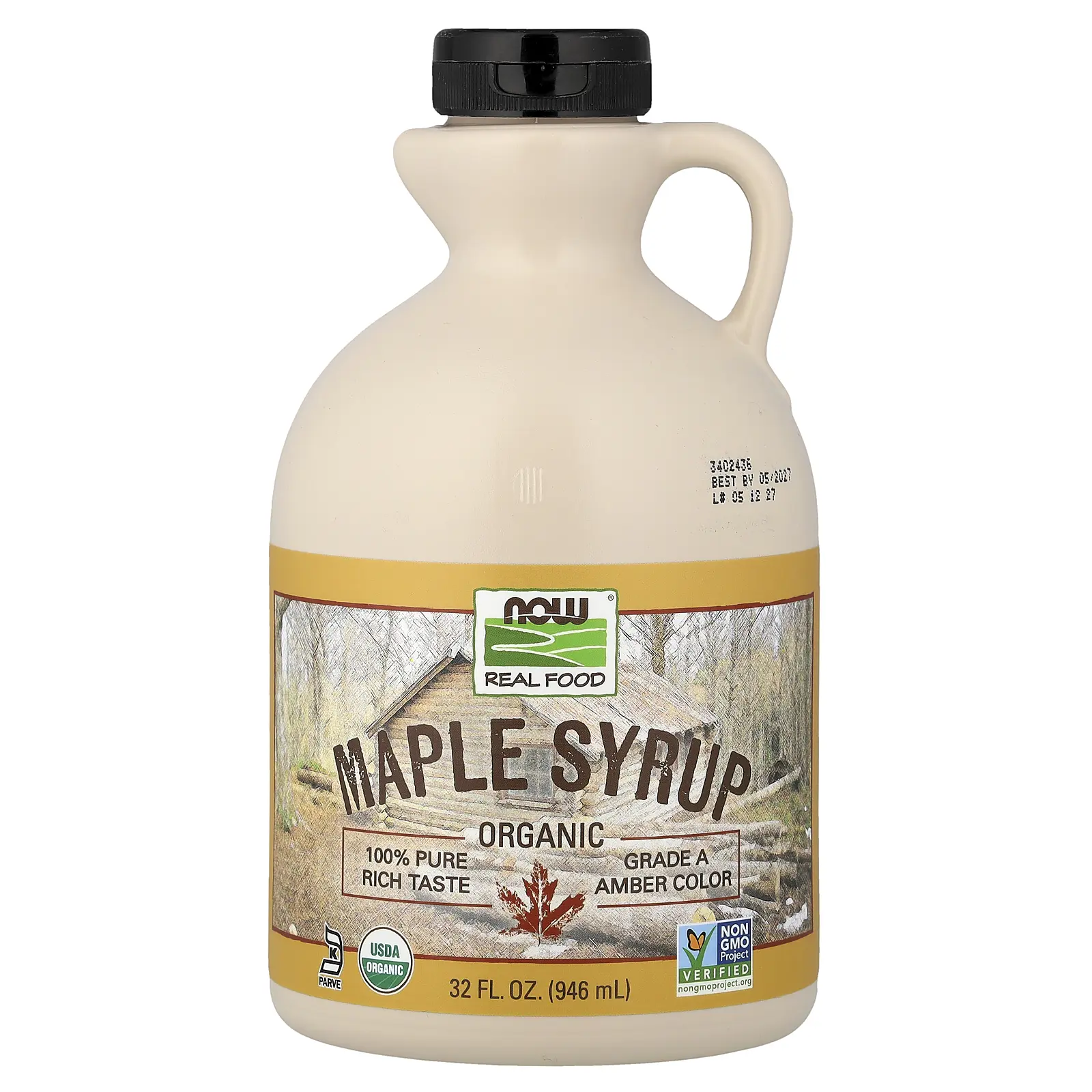NOW Foods Real Food, Organic Maple Syrup, Grade A, Amber Color, 32 fl oz (946 ml)