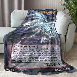 Blue-Eyed Dragon Fleece Blanket – Soft Lightweight All-Season Throw for Bed, Sofa, or Outdoor Camping, Cozy Comfort, Perfect Gift for Christmas, Halloween, Thanksgiving, and Valentine’s Day