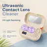 ZENOTTIC Contact Lens Cleaner Set - Compact Travel-Friendly Design Kit with High-Frequency Vibrations Sonic Washer, 4 Timed Modes, Smart LED Display, Sleek Case, Mirror + Tweezers for Daily & Deep Weekly Hands-Free Cleaning