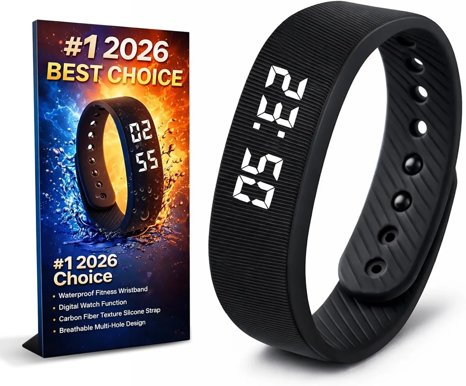 Vibrating Alarm Wristband Silent Clock Watch for Heavy Sleepers Wearable Shock Band for Deaf Smart Custom Wake Up Reminder Digital Sleep Apnea Device