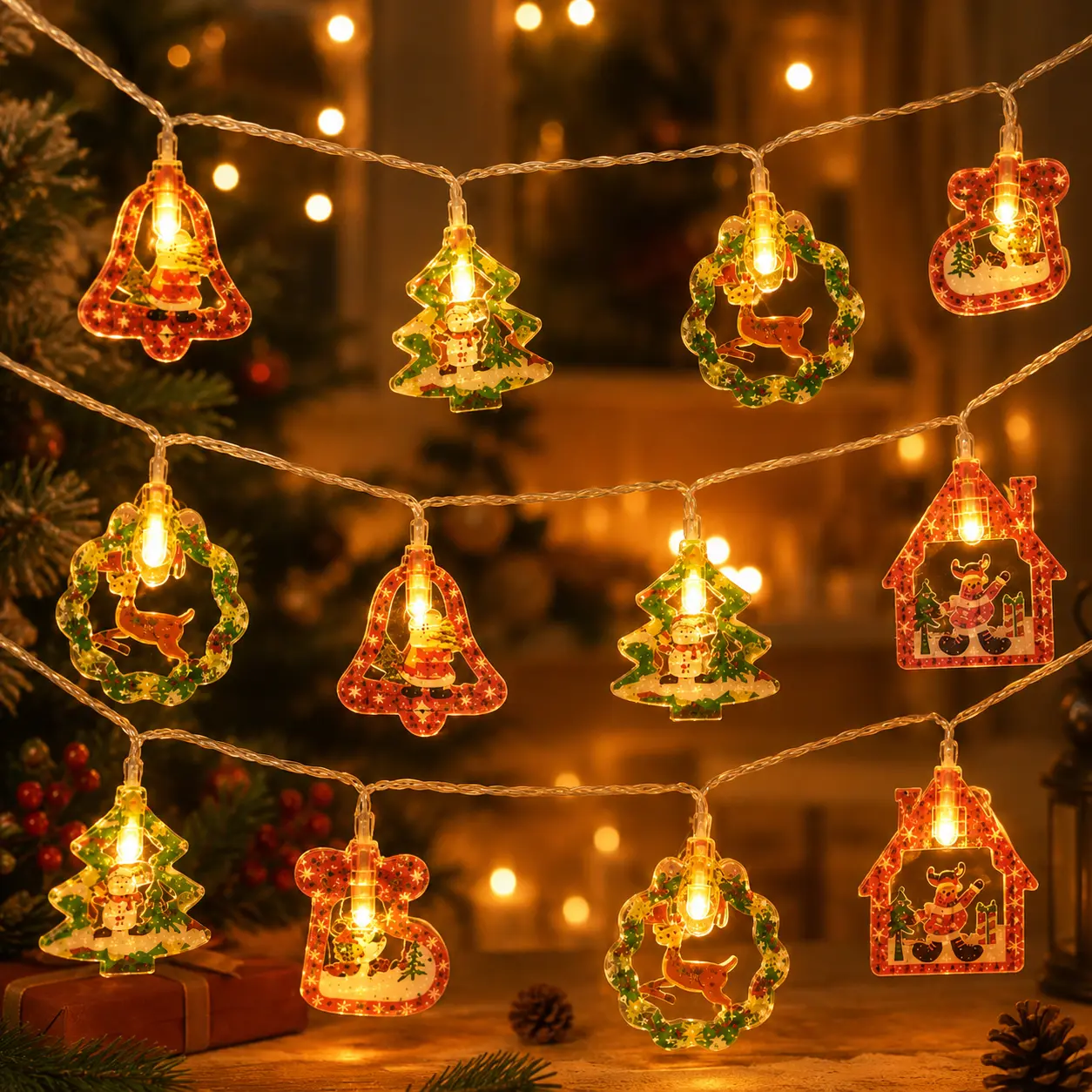 2026 Christmas String Lights, 10FT 20LED Fairy Lights, USB & Battery Powered, 2 Light Modes for Christmas Tree, Home, Party, Wedding, Indoor Outdoor