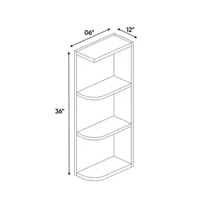 Liberty Shaker Rift-Oak Washed - 36 Inch Wall Open Shelf Wall Cabinet - 06" Width x 36" Height x 12" Depth