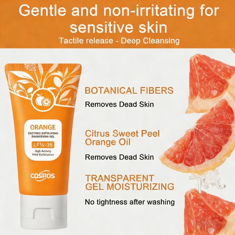 Orange Exfoliating Gel, Moisturizer Face Body Scrub Gel,Deep Cleansing Moisturizing Facial Exfoliator,Natural Orange Peeling Gel Face Scrub，Halloween gift Exfoliating Facial Scrub