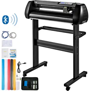 【Summervibes】VEVOR Vinyl Cutter Machine, 34in Offline Bluetooth Cutting Plotter Machine, 400in/10m Steel Roller Shaft Adjustable Speed Force, SignMaster Software Tool DIY Craft Kit for Sign Making Windows & Mobile