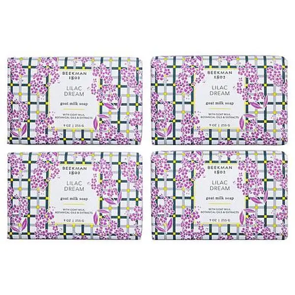Beekman 1802 Goat Milk Lilac Dream Bar Soap 4-Pack