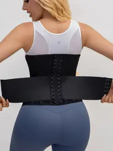1 Count Women's Solid Color Girdle with Adjustable Back Hook Closure, Detachable Double Layer Shapewear Belts Design, High Compression Abdomen Smoothing Waist Cincher, Comfortable Waist Trainer, Stretchy Shaper, Various Occasions, Secure Fit