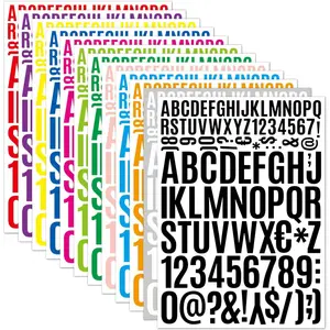12 Sheets Alphabet Stickers 8.3-11.4 InchVinyl Self-Adhesive Number Alphabet Vinyl Stickers, Mailbox Numbers Labels DIY Crafts Art Making, Decals for Sign,Notebook,Classroom Decor