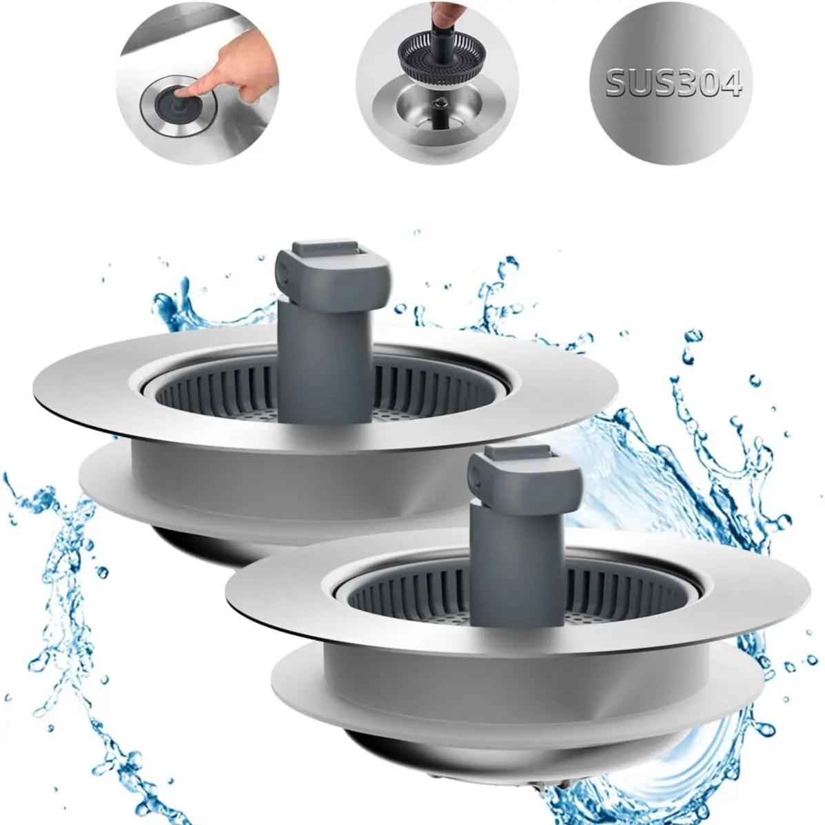 2 Pack - Brushed Nickel+Folding handle