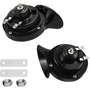 Super Loud Train Horns, Car Waterproof Durable Air Electric Snail Horn, 12V Raging Sound Air Horns Replacement Kit, Automotive Accessories Universal for Car, Motorcycle, Truck, Bike, Boat (Black)