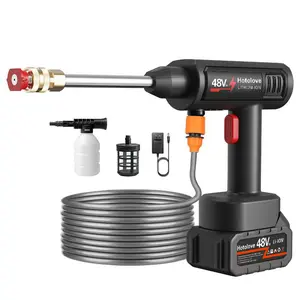 Hotolove Portable Cordless Car Wash Spray Gun 48V 80Wh Li-ion Battery High Pressure Jet Spray Head Electric Washer for Father's Day Gift