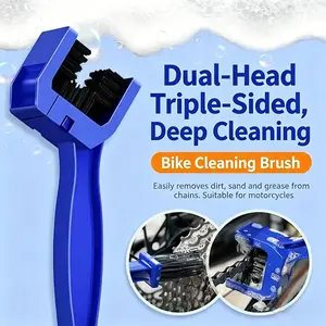 Extended Dense Brush Chain Cleaner for Motorcycle and Bicycle, Oil Seal Chain Washer, Chain Cleaning Brush, Essential Bike Maintenance Tool