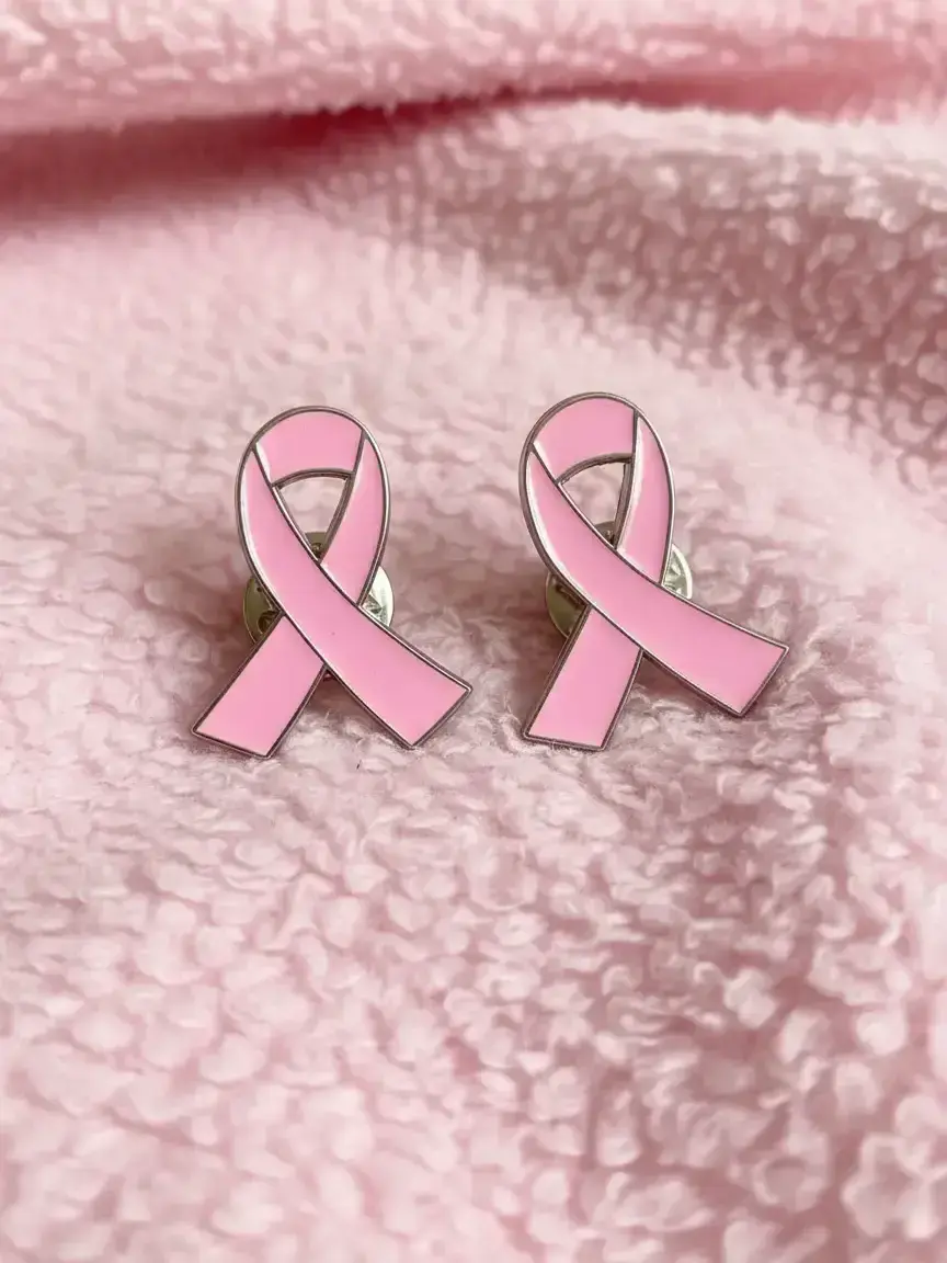 Breast Cancer Pin Badge Brooch, Pink Ribbon Cancer Awareness Pin Badge Lapel Enamel (2pcs) Alloy Brooch Pin, Fashion Accessory Elegant Brooch Enamel Lapel Pins