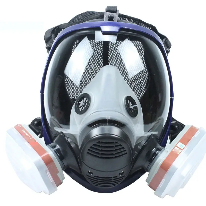 Reusable Full Face Cover Protective Respirator, 7 in 1 Large Size Gas Mask with Carbon Filters, Widely Used Organic Gas, Paint Sprayer, Chemical, Woodworking, Dust Protector, Dustproof Gasproof Mask