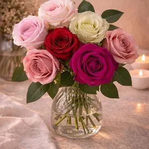 Artificial Rose Flannelette Acacia 20 inches Realistic Design for Home Decor - Perfect for Enhancing Your Living Space