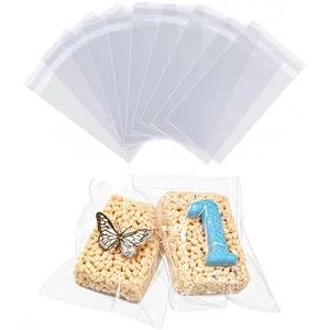 200 count 4x6Inches Rice Krispie  Bags Cookies Cakesicle Bags Individually Wrapped  Packaging for Soap Browine  Truffle Candy  Wedding Birthday Party Favors