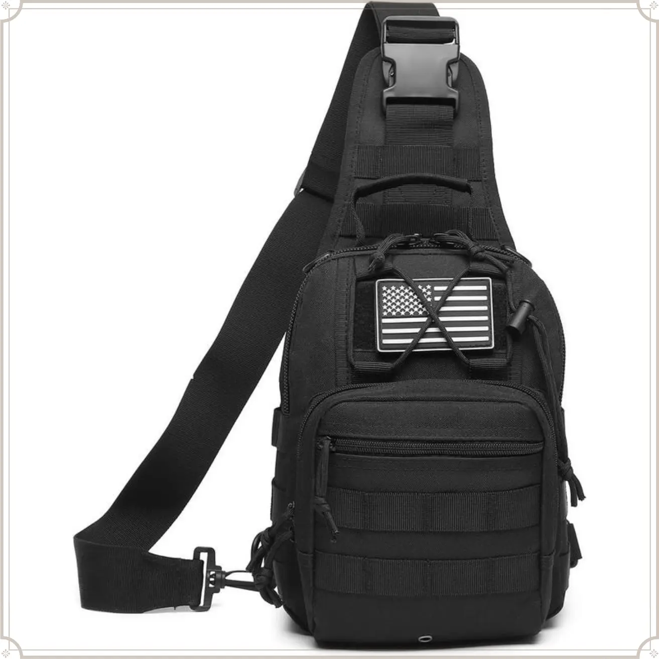 2026 New Tactical backpack, military crossbody bag, MOLLE system single shoulder backpack, waterproof | wear-resistant | durable | adjustable sling chest bag, daily carrying equipment for outdoor sports, hiking, traveling, fishing, fitness