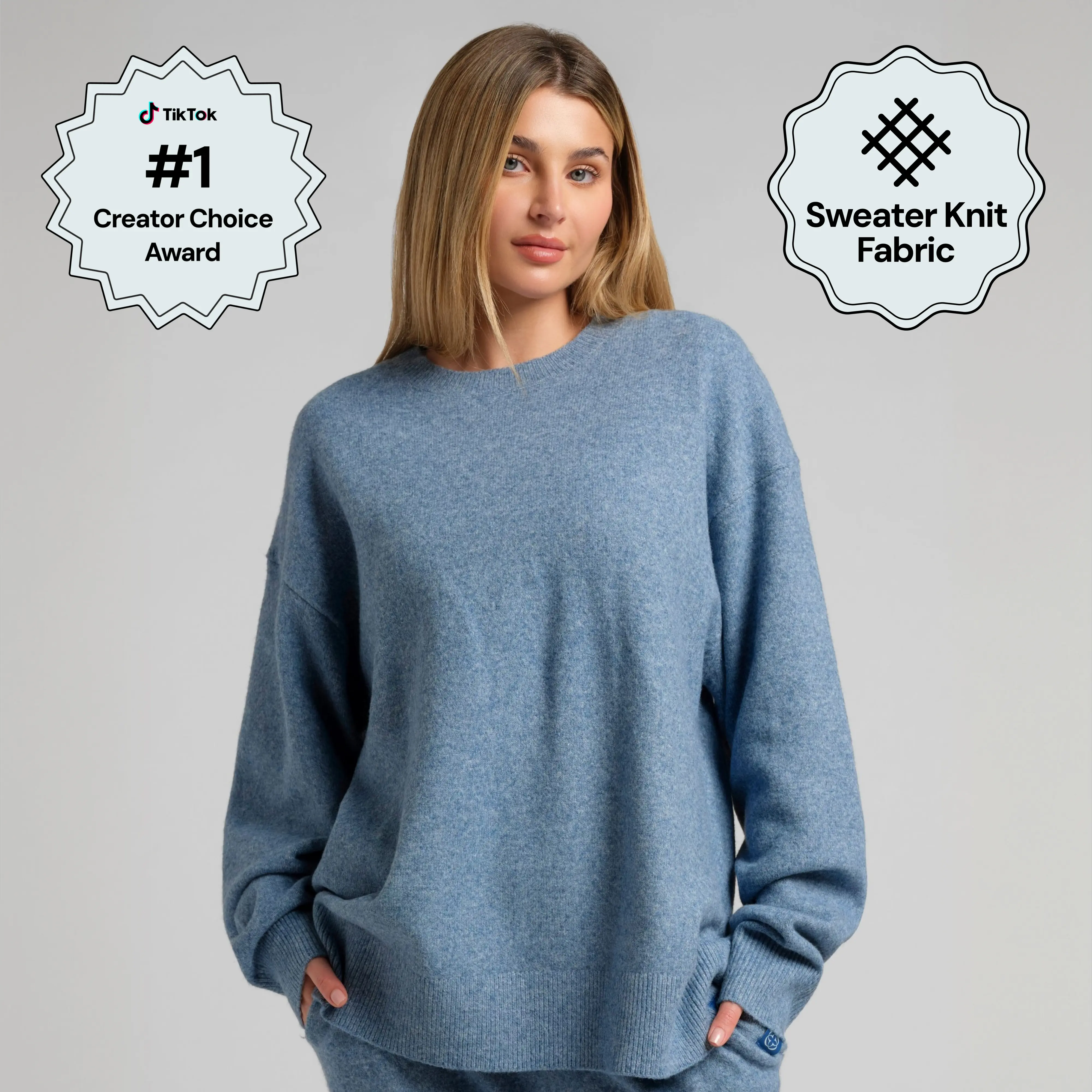 Comfrt | Sweater Knit Crew | Elevated Sweater Knit Crewneck With Ribbed Detailing Comfrt | Sweater Knit Crew | Elevated Sweater Knit Crewneck With Ribbed Detailing