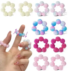 5/10 pcs Spiky Ball Tactile Massager Rings for Adults - Anxiety & Relax Acupressure, Portable Silent Fidget Fidget Toys Stress Relief Fidgeting Suitable for Concentration & Calming, Travel-Friendly Spiky Point Massagers (5 Colors)