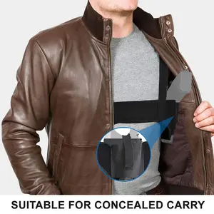 Breathable Neoprene Underarm Holster - Concealed Carry Shoulder Belt For Hunting & Fishing, Classic Style With Snap Closure Gun Sling Strap Leather Shoulder Holster