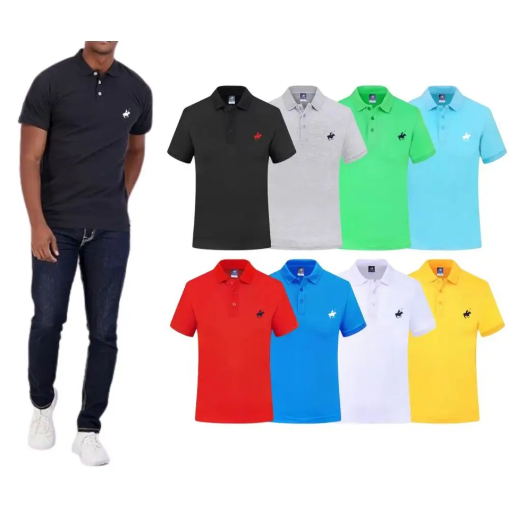 4-Pack: Men's Cotton Pique Short Sleeve Polo Shirts