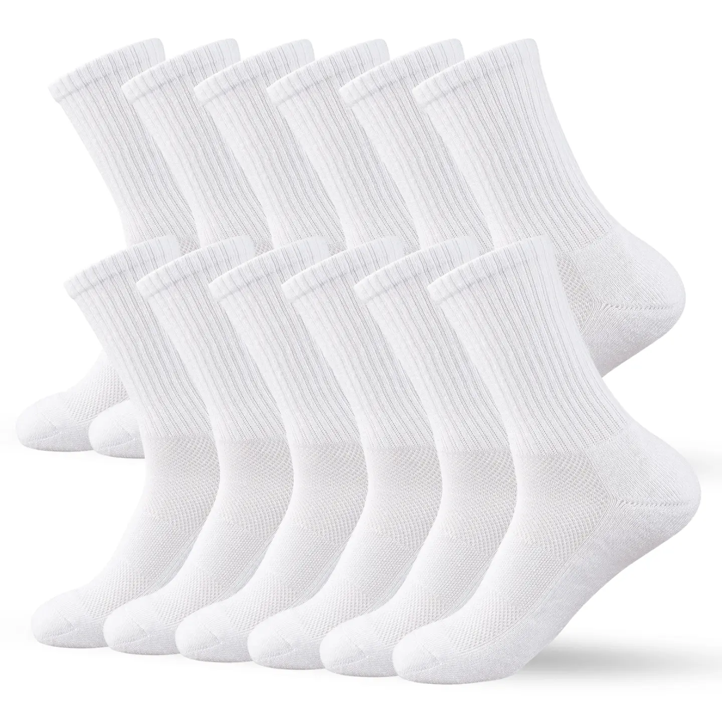 Crew White with Arch Support and Mesh