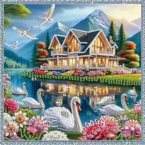 Adult DIY Diamond Painting Kit, 30cm X 30cm Landscape Duck Pattern, Crystal & Acrylic Mosaic, Unique Irregular Diamonds, Wall Decor Gift, Handmade Gifts