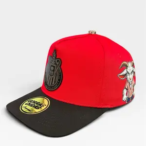 Unisex Adjustable Casual Snapback Soccer Graphic Hat - Suede Visor, "Club Deportivo Guadalajara" Plate-Style Print Fashion Accessory Cap, Soccer Graphic Hats