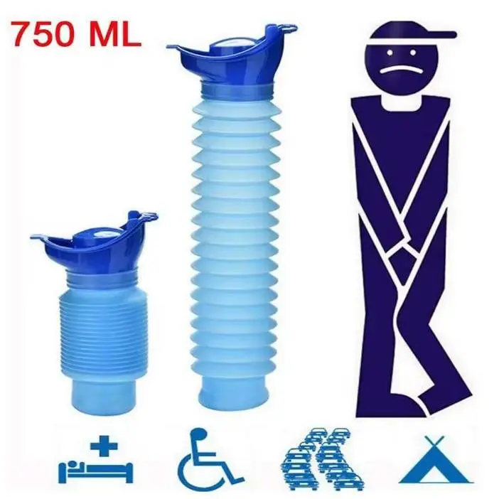Portable Unisex Urinal - Shrinkable, Foldable, Compact, Reusable, Leak-Proof Emergency Container for Camping, Outdoor Travel (Sports & Outdoor Picnicware)