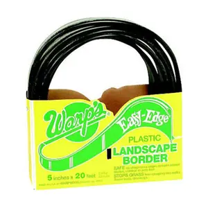 Warp Bros W15 LB5100B Plastic Easy-Edge Landscape Border - Black, 5 in. x 100 ft, High Quality Material, Blocks Grass Spread