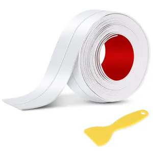 White Caulk Tape Sealant - 1 Roll  Self-Adhesive Tub & Wall Sealing Strip for Bath & Kitchen Shower Corner Sink Edge Toilet Base
