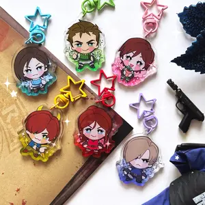 EVIL RESIDENTS Horror Game Keychains – Cute Acrylic Key Charms, Kawaii Anime - Inspired Gift for Fans of Scary Games, Collectors, Friends & Cosplayers