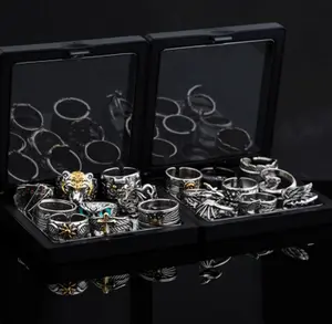 European and American retro men's trendy ring - adjustable cross opening hip-hop high-end niche design wealth symbol index finger ring