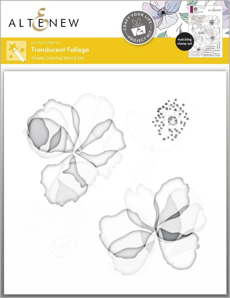 Craft Your Life Project Kit: Translucent Foliage Simple Coloring Stencil Set (4 in 1)
