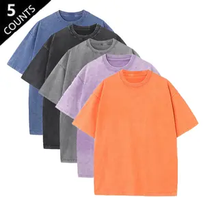 Unisex vintage heavyweight cotton T-shirt, available in 1 or 5 pieces, suitable for daily casual wear, sports, streetwear, and parties.