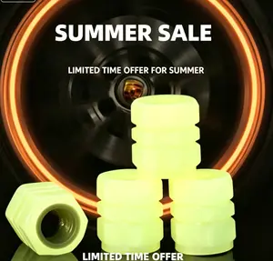4-Piece Set Universal Fluorescent Car Tire Valve Caps, Glow-in-the-Dark Tire Pressure Caps, Tire Valve Caps for Cars, Motorcycles, SUVs, Trucks and Bicycles, Valves and Caps, Valve Caps
